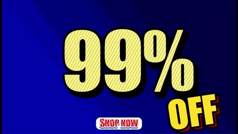 99% OFF SHOP NOW - Seamless looping Swing banner text promotion animation effect Stock Footage 288186514