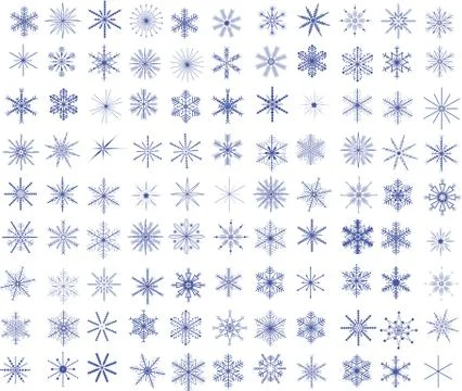 99 snowflakes Stock Illustration