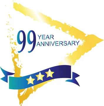 99 Year Anniversary Logo, Vector Template Design art Stock Illustration