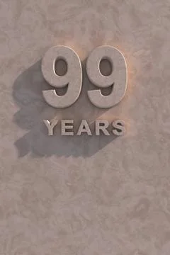 99 years 3d text Stock Illustration