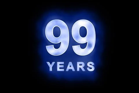 99 years text with blue glow Stock Illustration