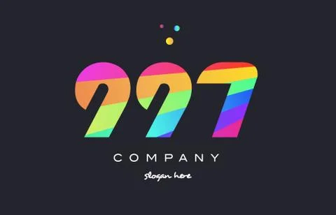 997 colored rainbow creative number digit numeral logo icon Stock Illustration