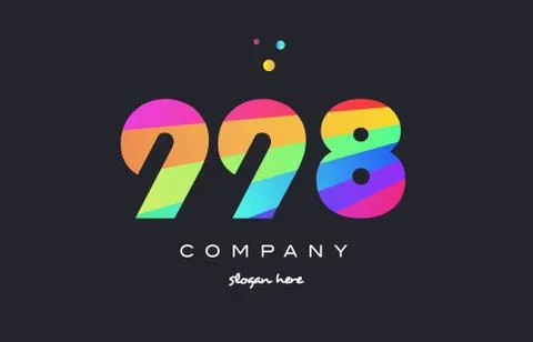 998 colored rainbow creative number digit numeral logo icon Stock Illustration