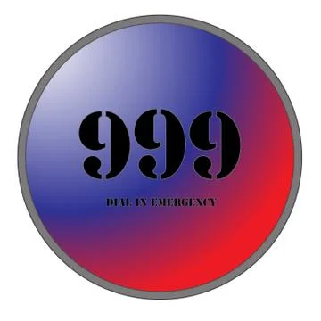 999 for emergencies Stock Illustration