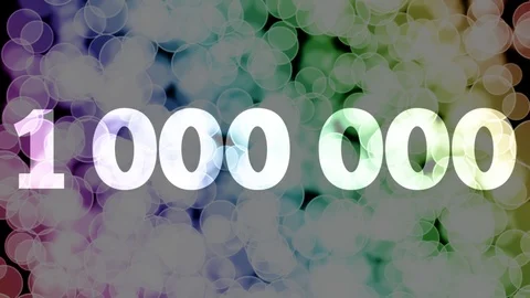 999999 to 1000000 points, level, rank fade in/out animation with color bokeh Stockbeeldmateriaal 108538573