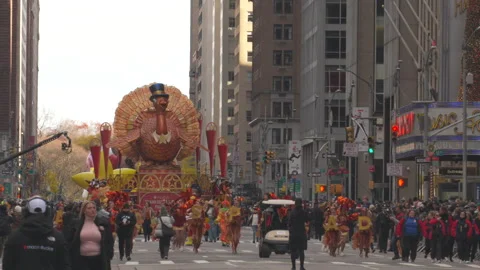 The 99th Annual Macy’s Thanksgiving Day Parade kicks off on 6th Ave in NYC 2025 Stock Footage 321978520