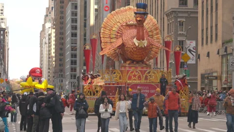 The 99th Annual Macy’s Thanksgiving Day Parade kicks off on 6th Ave in NYC 2025 Stock Footage 321981013