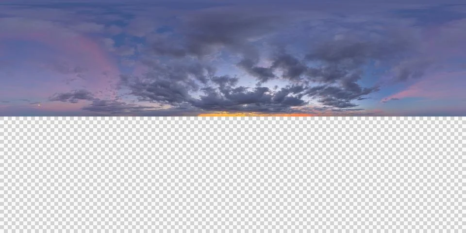 9K 360 VR 2:1 Equirectangular HDR Sky Background Overlay Stock Photos