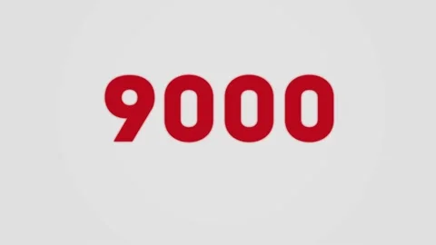 9k Minimalistic Design Counter. Red Numbers on the White Font. Stock Footage 132052612