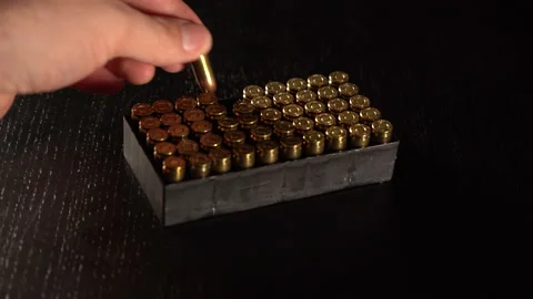 9mm ammo tray Stock-Footage 197009452