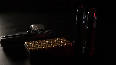 9mm ammo tray magazines Stock-Footage 197013216