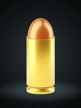 9mm bullet on black background Stock Illustration