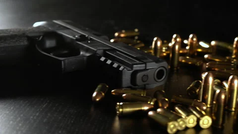 9mm gun bullets Stock Footage 197009976