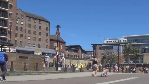 9s street, river side Stock Footage 79284676