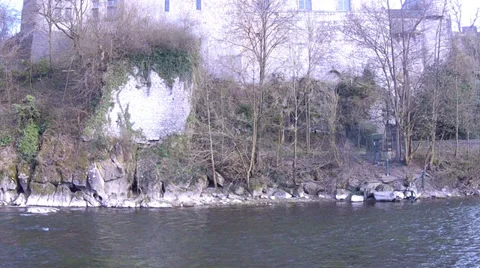 The 9th century castle of small Belgian town Durbuy. Stock Footage 36511234