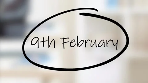 9th February Handwriting using black marker on glass Video stock 325529174
