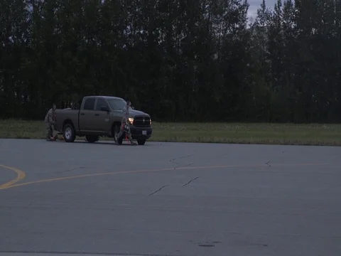 9th Reconnaissance Wing RQ-4 Global Hawk lands at Eielson Air Force Base - 2018 Stock Footage 100162013