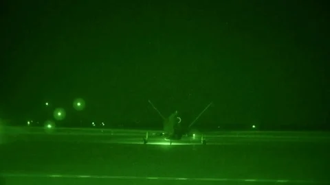 9th Reconnaissance Wing RQ-4 Global Hawk took off from Beale AFB - 2018 Stock Footage 100747054