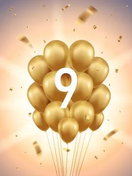 9th Year Anniversary Background Illustrazione stock