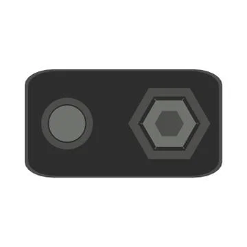 9v battery top view vector flat icon sign isolated on white Stock Illustration