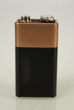 9v square battery side view Stock Photos