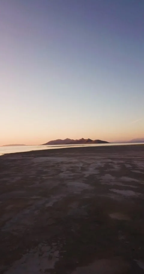 9x16 Vertical Format 4k+ Drone Footage of Great Salt Lake Stock Footage 239857113