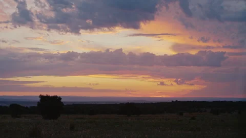 A002C040 A beautiful sunset sky over the South African plains Stock Footage 135340665