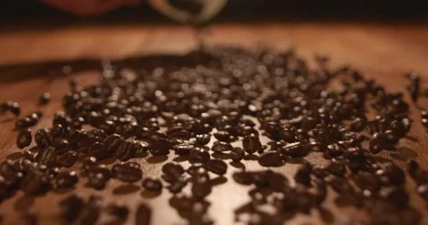A009 C006 0109DG 001 Dumping Coffee Beans 240fps Stock Footage 218332243