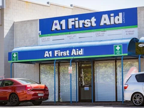 A1 First Aid workplace Stock Photos