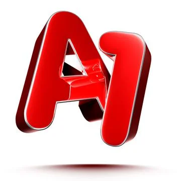A1 red 3D illustration on white background with clipping path. 库存插图
