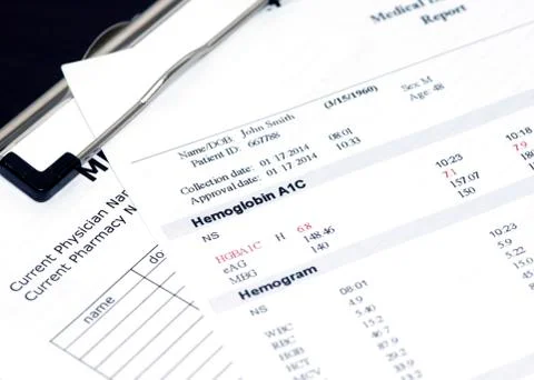 A1c report Stock Photos