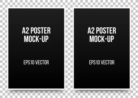 A2 Black Poster Mock-up Stock Illustration