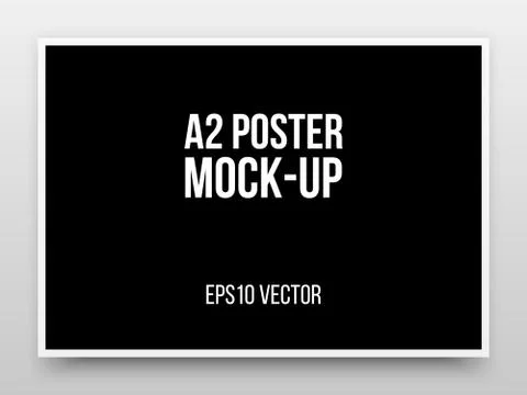 A2 Black Poster Mock-up Stock Illustration