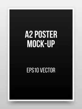 A2 Black Poster Mock-up Stock Illustration