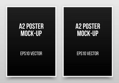 A2 Black Poster Mock-up Stock Illustration