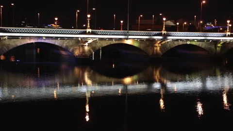 The A2 'Bridge End' bridge spanning the River Lagan in Belfast Stock Footage 135168468
