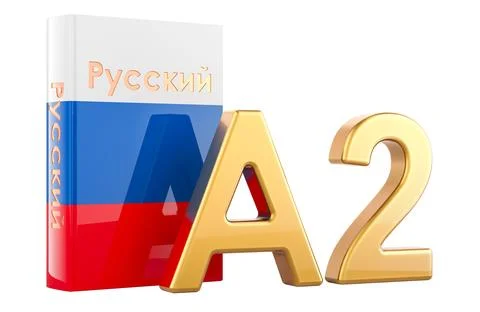 A2 Russian level, concept. Level pre intermediate, 3D rendering Stock Illustration