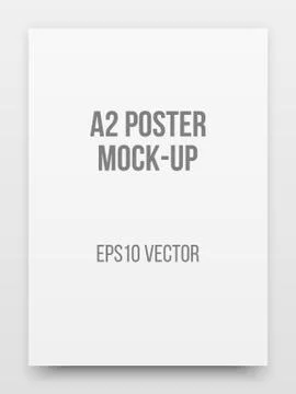 A2 White Poster Mock-up Stock Illustration