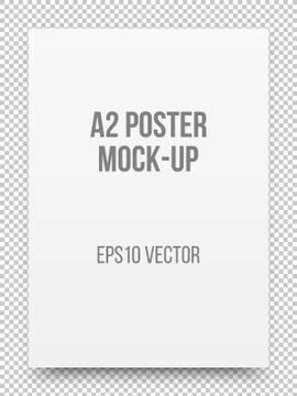 A2 White Poster Mock-up Stock Illustration