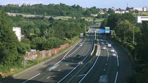 A20 Speedway Timelapse at the evening, Spring 2021, Limoges City, France Video stock 159293338