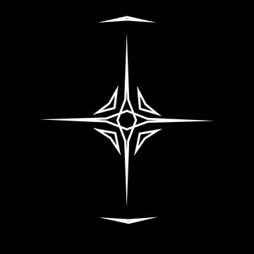 A2White Star Compass. Stock Illustration