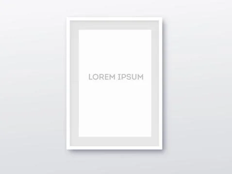 A3, A4 vertical blank picture frame for photographs. Vector realisitc paper or Stock Illustration