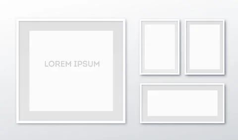 A3, A4 vertical blank picture frame for photographs. Vector realisitc paper or Stock Illustration