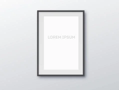 A3, A4 vertical blank picture frame for photographs. Vector realisitc paper or Stock Illustration