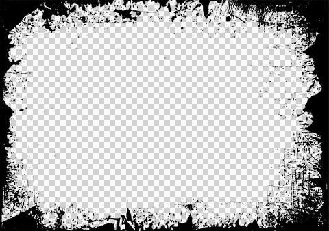 A3 blank paper background with distressed grunge black border, splatters an.. Stock Illustration