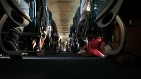 A320 Down the Isle Wide Stock Footage 64553042