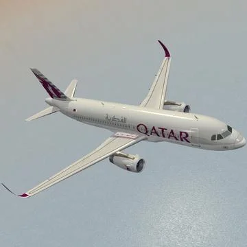 A320neo Qatar Airways 3D Model
