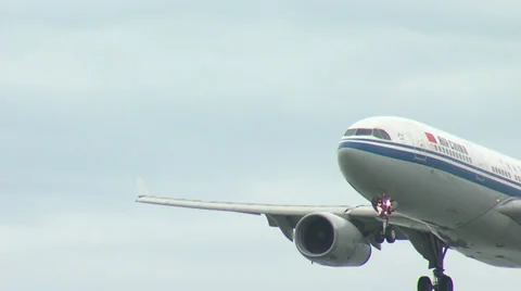A330 Airplane Final Approach to Land Stock Footage 34291342