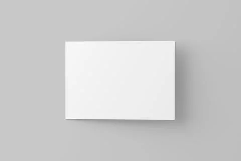 A4 A5 A6 Landscape Folded Invitation Card With Envelope 3D Rendering White Blank Stock Illustration