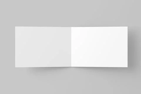 A4 A5 A6 Landscape Folded Invitation Card With Envelope 3D Rendering White Blank Stock Illustration